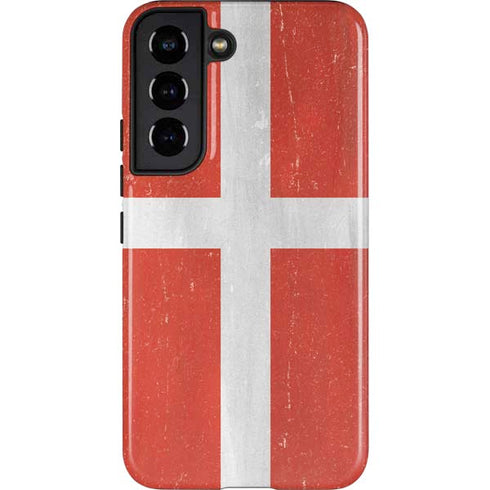 Denmark Flag Distressed Galaxy S22 Pro Case